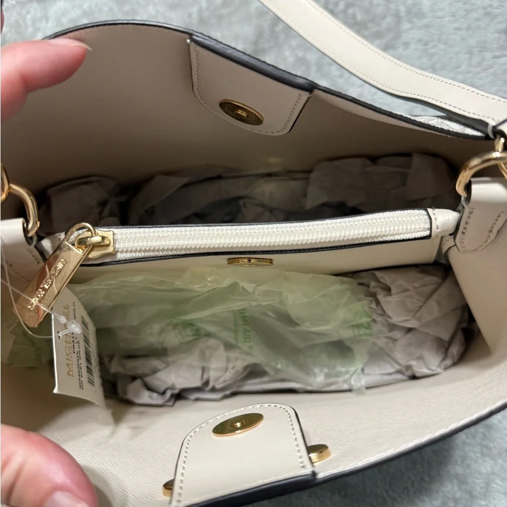 Michael Kors Women's Signature Logo Tote and Zip Wallet Set in Vanilla/Acorn